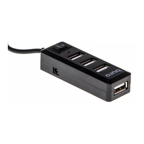 Хаб-разветвитель USB 2.0 Buro BU-HUB4-0.5L-U2.0 4порт. черный - фото 3