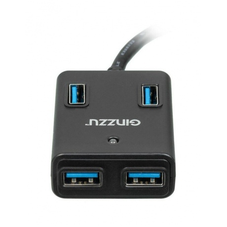 Хаб-разветвитель USB 3.0 Ginzzu GR-384UAB 4порт. черный - фото 4