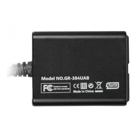 Хаб-разветвитель USB 3.0 Ginzzu GR-384UAB 4порт. черный - фото 5