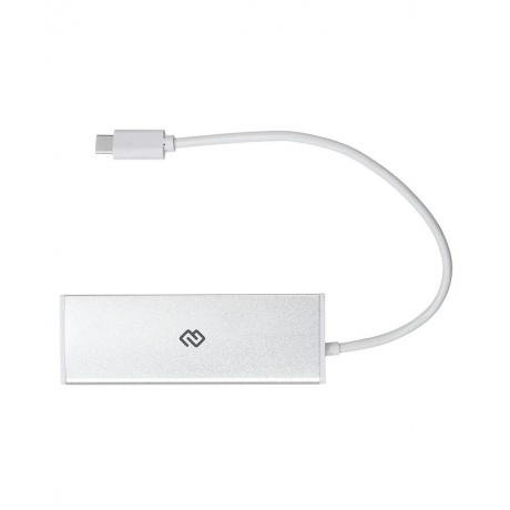 Хаб-разветвитель USB-C Digma HUB-4U3.0-UC-S 4порт. серебристый - фото 3