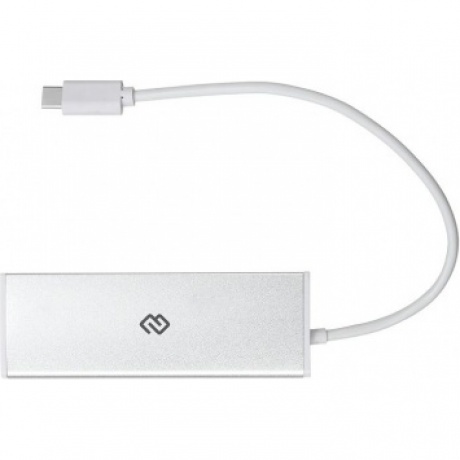 Хаб-разветвитель USB-C Digma HUB-4U3.0-UC-S 4порт. серебристый - фото 3