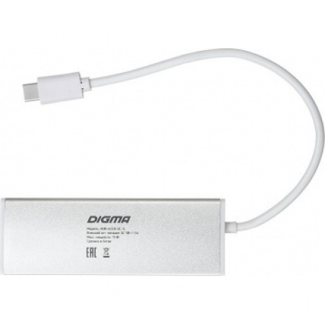 Хаб-разветвитель USB-C Digma HUB-4U3.0-UC-S 4порт. серебристый - фото 4