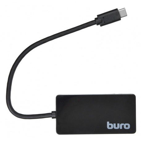 Хаб-разветвитель USB-C Buro BU-HUB4-0.2-U3.0 4порт. черный - фото 1