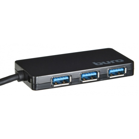 Хаб-разветвитель USB-C Buro BU-HUB4-0.2-U3.0 4порт. черный - фото 3