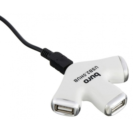 Хаб-разветвитель USB 2.0 Buro BU-HUB3-0.5-U2.0-Paw 3порт. белый - фото 4