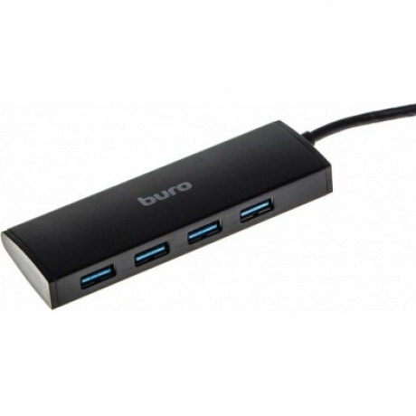 Хаб-разветвитель USB 3.0 Buro BU-HUB4-0.5-U3.0 4порт. черный - фото 3
