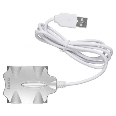 Хаб-разветвитель USB 2.0 Buro BU-HUB4-0.5-U2.0-Candy 4порт. серебристый - фото 1