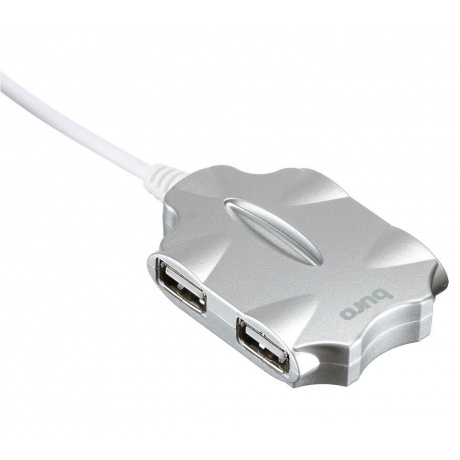 Хаб-разветвитель USB 2.0 Buro BU-HUB4-0.5-U2.0-Candy 4порт. серебристый - фото 3
