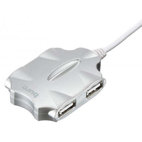 Хаб-разветвитель USB 2.0 Buro BU-HUB4-0.5-U2.0-Candy 4порт. серебристый - фото 5