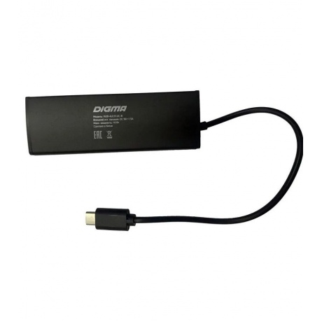 Хаб-разветвитель USB-C Digma HUB-4U2.0-UC-B 4порт. черный - фото 2