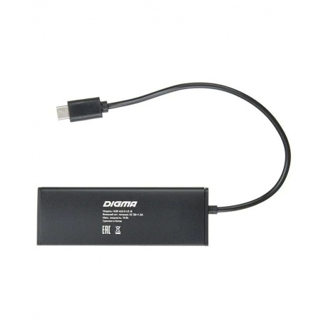 Хаб-разветвитель USB-C Digma HUB-4U2.0-UC-B 4порт. черный - фото 6