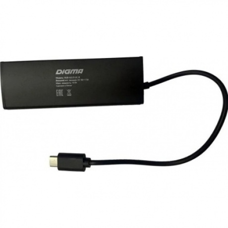 Хаб-разветвитель USB-C Digma HUB-4U2.0-UC-B 4порт. черный - фото 2