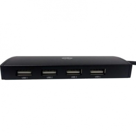 Хаб-разветвитель USB-C Digma HUB-4U2.0-UC-B 4порт. черный - фото 3