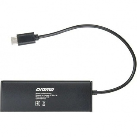 Хаб-разветвитель USB-C Digma HUB-4U2.0-UC-B 4порт. черный - фото 6