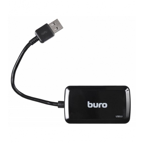 Хаб-разветвитель USB 3.0 Buro BU-HUB4-U3.0-S 4порт. черный - фото 1