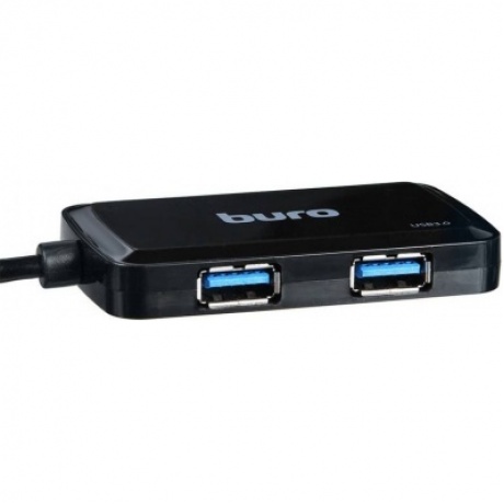 Хаб-разветвитель USB 3.0 Buro BU-HUB4-U3.0-S 4порт. черный - фото 4