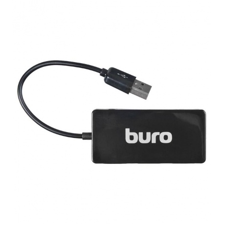 Хаб-разветвитель USB 2.0 Buro BU-HUB4-U2.0-Slim 4порт. черный - фото 1
