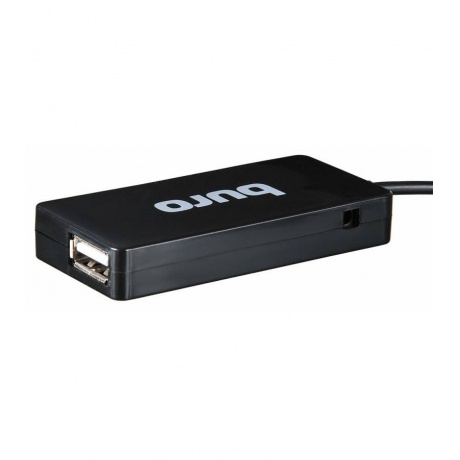 Хаб-разветвитель USB 2.0 Buro BU-HUB4-U2.0-Slim 4порт. черный - фото 4