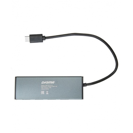 Хаб-разветвитель USB-C Digma HUB-4U3.0-UC-G 4порт. серый - фото 4