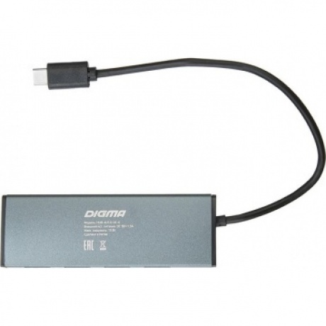 Хаб-разветвитель USB-C Digma HUB-4U3.0-UC-G 4порт. серый - фото 4