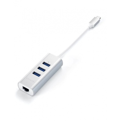 Хаб-разветвитель USB Satechi Aluminum Type-C 2-in-1 Silver ST-TC2N1USB31AS - фото 4