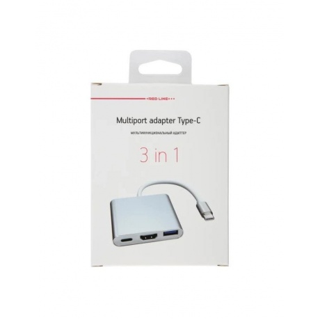 Адаптер Red Line Type-C 3 in 1 Multiport Adapter Silver - фото 7