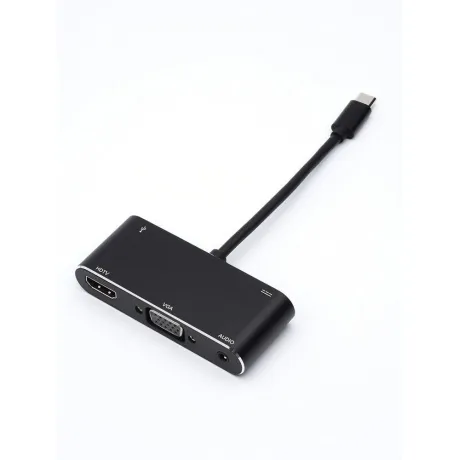Адаптер Atcom Type-C - HDMI+VGA+USB 10cm AT2810