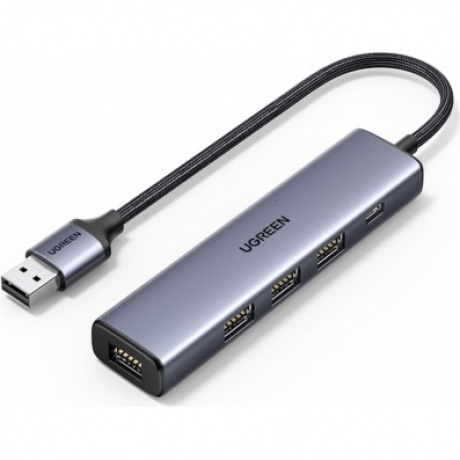 Хаб UGREEN USB концентратор (хаб) USB 3.0 to 4хUSB 3.0 Hub, цвет серый космос (20805) - фото 2