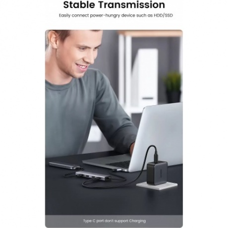 Хаб UGREEN USB концентратор (хаб) USB 3.0 to 4хUSB 3.0 Hub, цвет серый космос (20805) - фото 10