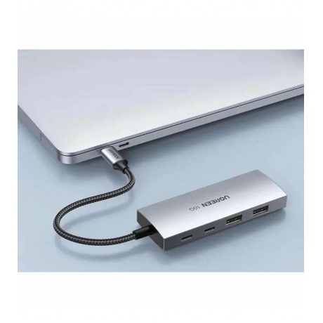 Хаб UGREEN USB концентратор 4 в 1 2 х USB C 3.1, 2 х USB A 3.1 (30758) - фото 6