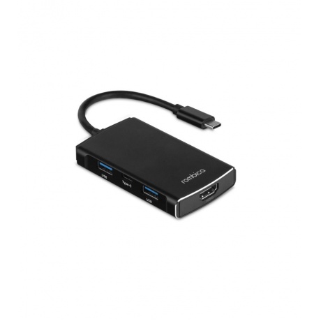 Хаб USB Rombica Type-C M6 USB 3.0 x 3 Type-C PD HDMI картридер алюминий черный хорошее состояние - фото 1