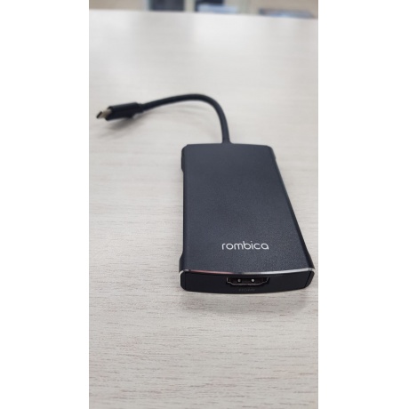 Хаб USB Rombica Type-C M6 USB 3.0 x 3 Type-C PD HDMI картридер алюминий черный хорошее состояние - фото 2