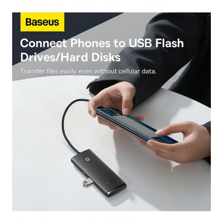 USB-хаб Baseus Lite Series Black (WKQX030001) - фото 11