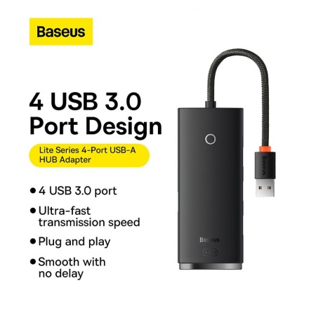 USB-хаб Baseus Lite Series Black (WKQX030001) - фото 10