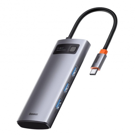 USB-хаб Baseus Metal Gleam Gray (CAHUB-CX0G) - фото 1