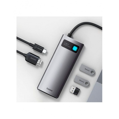 USB-хаб Baseus Metal Gleam Gray (CAHUB-CX0G) - фото 7
