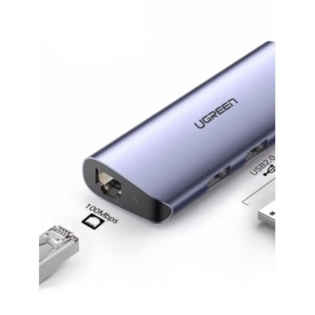 USB-хаб UGREEN CM252-60719 Gray (60719) - фото 4