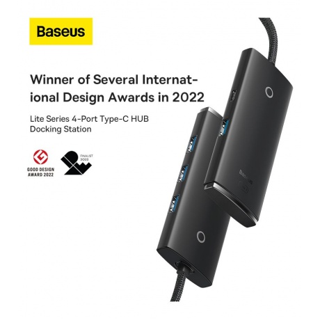 USB-хаб Baseus Lite Series Black (WKQX030101) - фото 16