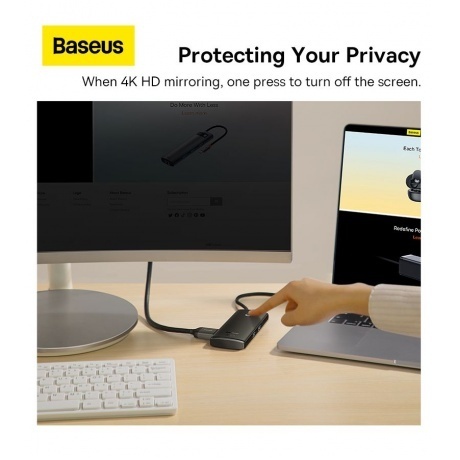 Хаб-адаптер Baseus Lite Series Black (WKQX050101) - фото 12