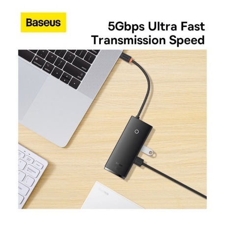 Хаб-адаптер Baseus Lite Series Black (WKQX050101) - фото 14