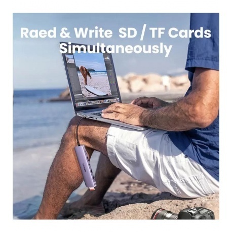 Хаб-адаптер UGREEN CM195-15214 Space Gray (15214) - фото 6