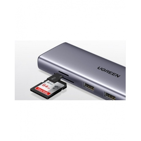 Хаб-адаптер UGREEN CM498-15601 Space Gray (15601) - фото 3