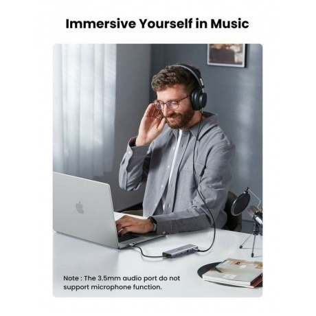 Хаб-адаптер UGREEN CM498-15601 Space Gray (15601) - фото 9