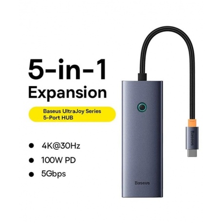 Хаб Baseus BS-OH150 Space Grey (B00052801811-00) - фото 4