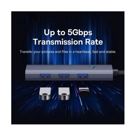 Хаб Baseus BS-OH150 Space Grey (B00052801811-00) - фото 7