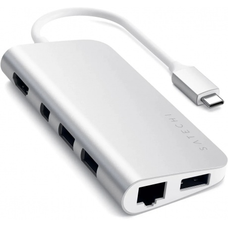USB адаптер Satechi Aluminum Type-C Multimedia Adapter. Цвет серебряный - фото 1