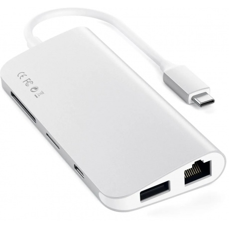 USB адаптер Satechi Aluminum Type-C Multimedia Adapter. Цвет серебряный - фото 2