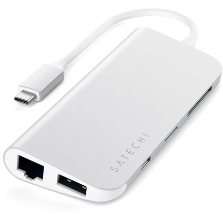 USB адаптер Satechi Aluminum Type-C Multimedia Adapter. Цвет серебряный - фото 3