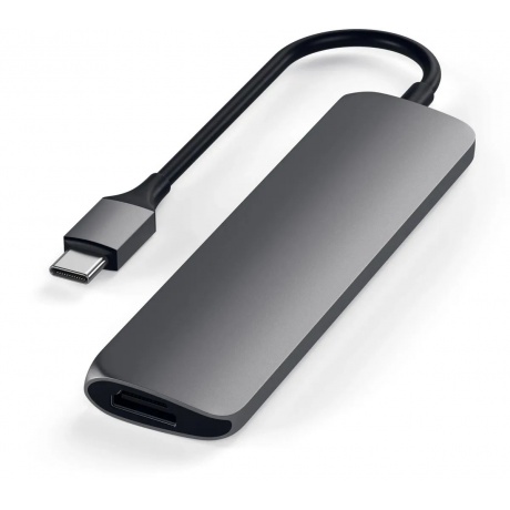 USB-C адаптер Satechi Type-C Slim Multiport Adapter V2. Интерфейс USB-C. Цвет серый космос. - фото 3