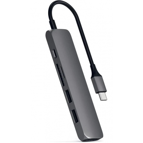 USB-C адаптер Satechi Type-C Slim Multiport Adapter V2. Интерфейс USB-C. Цвет серый космос. - фото 4